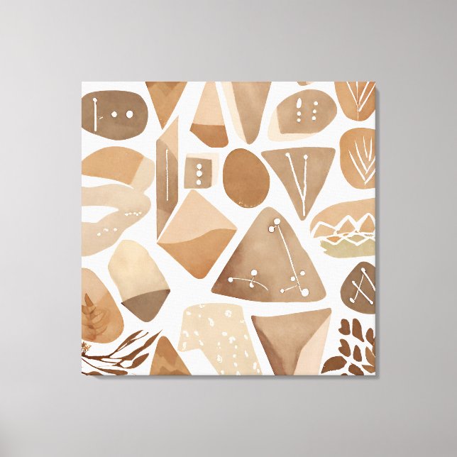 Toile Boho Rock Leaf style d'art botanique Simple modern (Recto)