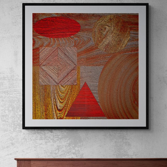 Toile  Bois - formes géométriques texturées (Créateur téléchargé)