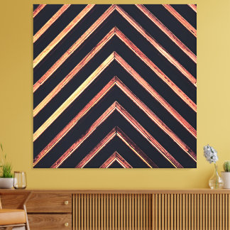 Toile Bois géométrique : motif chevron abstrait