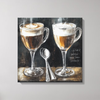 Toile Boissons Délicieuses De Café Dans Des Tasses De Ve