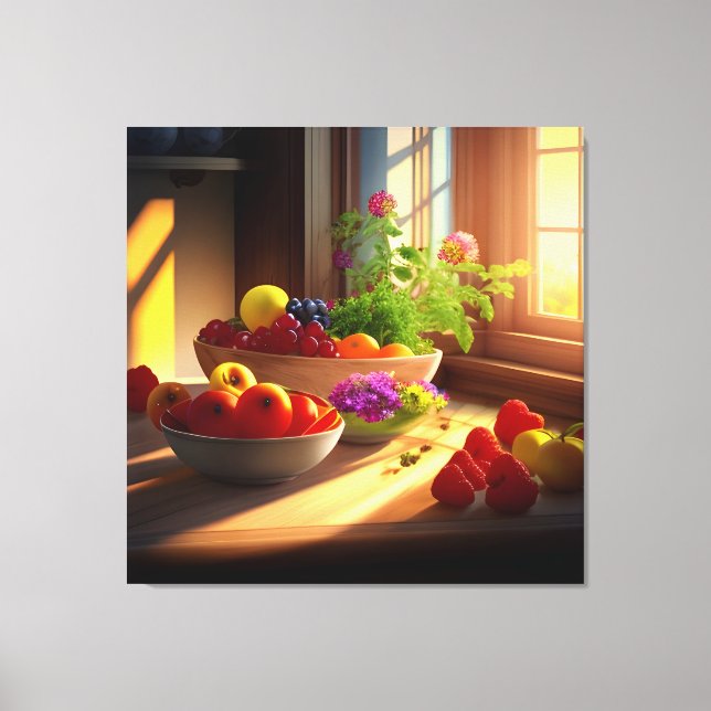Toile Bol de Fruit et Fleurs au soleil 7 (Recto)