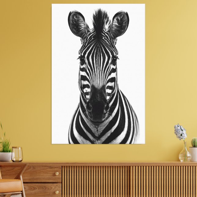 Toile Bold Zebra Black White Canvas Print (Insitu(Salon))