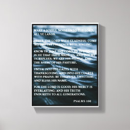 TOILE BON THANKSGIVING BLEU BLANC NOIR PSALMS 100