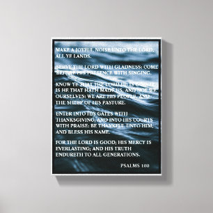 TOILE BON THANKSGIVING BLEU BLANC NOIR PSALMS 100