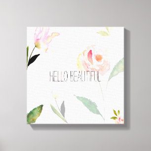 Toile Bonjour belle aquarelle Floral