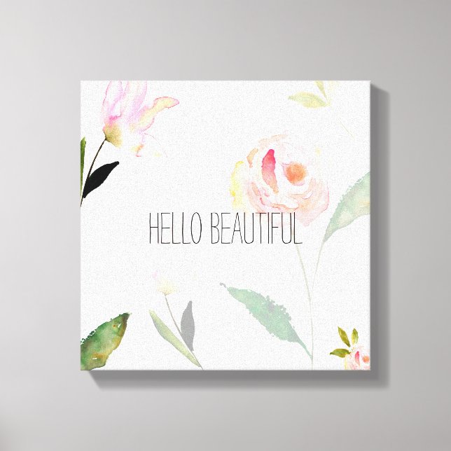 Toile Bonjour belle aquarelle Floral (Recto)