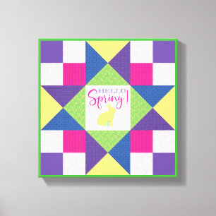 Toile Bonjour Spring Ohio Star Quilt Block Motif