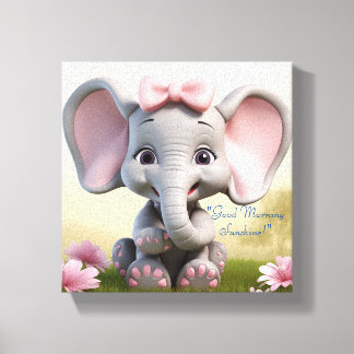 Toile Bonjour Sunshine Baby Girl Elephant