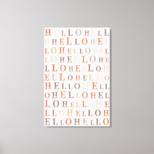 Toile Bonjour Texte aléatoire Couleurs de Terre