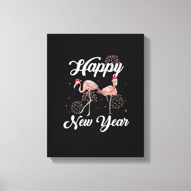 Toile Bonne année 2023 tenue pour Flamant rose Lover Nou (Recto)