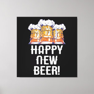 Toile BONNE ANNÉE BIÈRE ! Soirée du Nouvel An Boire