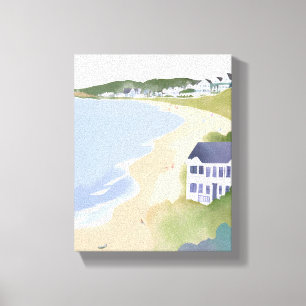 Toile Bonnet Shores Peinture aquarelle de la plage de