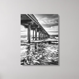 Toile Bord d'eau du B&W à l'aube, Californie