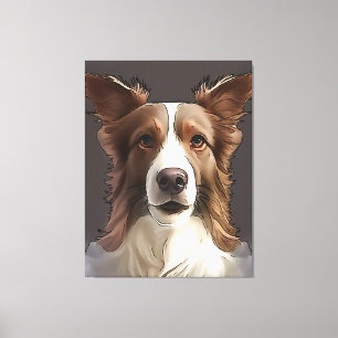 Toile Bordure Collie Chien Portrait de animal de compagn
