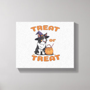 Toile Bordure Collie Halloween Costume de chien "Treat o