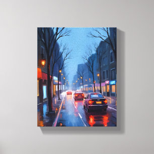 Toile Boston Rain Rue du centre-ville Massachusetts