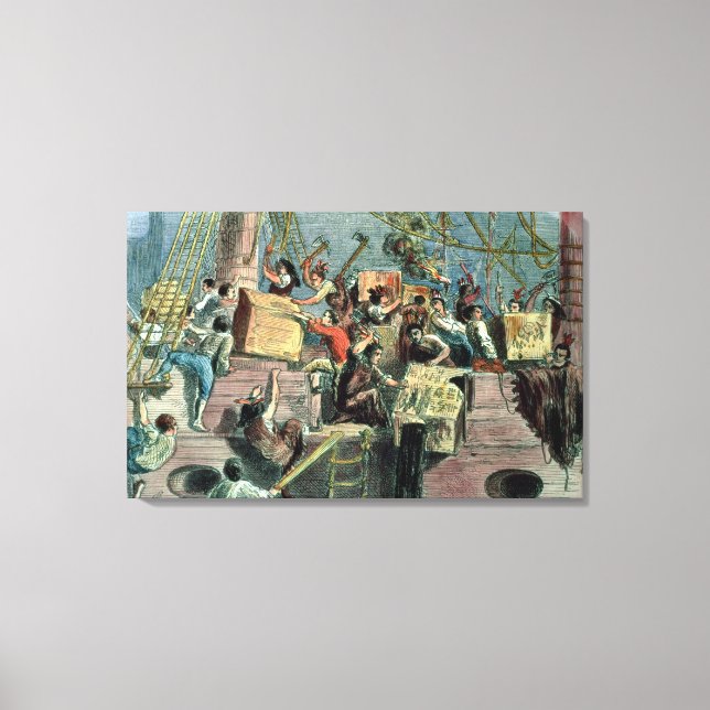 Toile Boston Tea Party, 16 décembre 1773 (Recto)