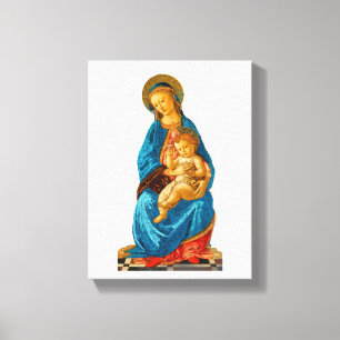 Toile Botticelli Madonna et l'enfant intronisé