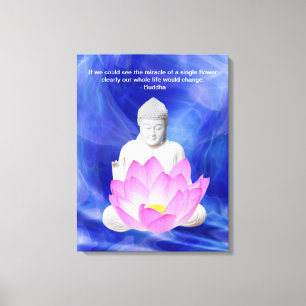Toile Bouddha citation Lotus flower