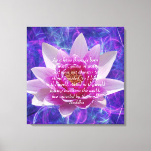 Toile Bouddha citation Lotus flower