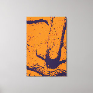 Toile Bouddha Face Zen Harmonie Bouddha Orange