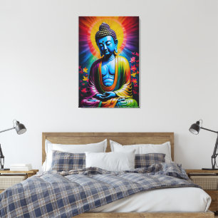 Toile Bouddha Rayons sacrés de la paix
