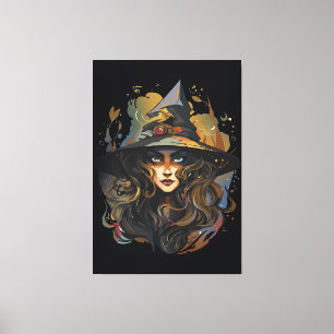 Toile Bougie de Sorcière Mystique Art Fantastique Sombre