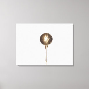 Toile Boule de golf Gold et tee
