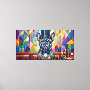 Toile Bouledogue Français Gentleman Pop Art