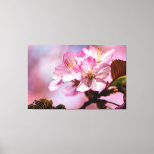 Toile Bouquet de fleurs de cerisier stupéfiantes de coul