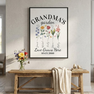 Toile Bouquet de fleurs de naissance du jardin de grand-