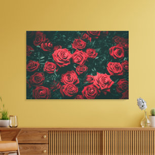 Toile Bouquet de roses rouges