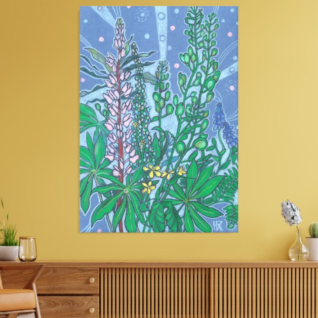 Toile Bouquet fleur sauvage Bluebonnet Fleurs Floral Art (Insitu(Salon))