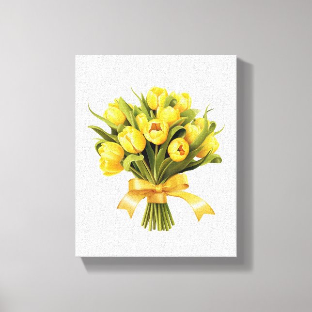 Toile Bouquet Tulipes Jaunes Fleur Florale (Recto)
