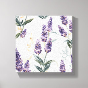 Toile Bouquets de Lavande Aquarelle Botanique Fleur Viol