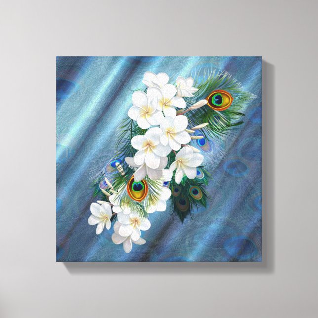 Toile Bouquets de soie Emerald Green Peacock (Recto)