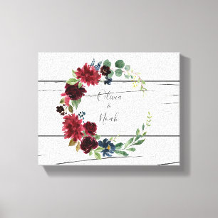 Toile Bourgogne Floral Élégant Noms Rustiques Gardiens
