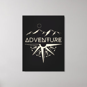 Toile Boussole d'aventure Montagnes