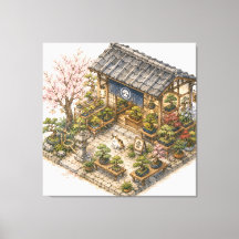 Boutique de bonsaï aquarelle