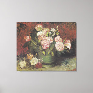 Toile Bowl avec Peonies et Roses par Vincent van Gogh