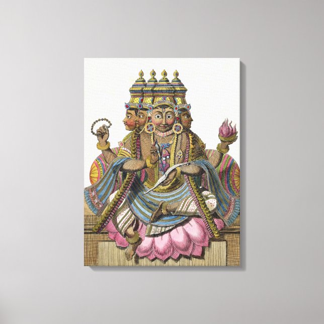 Toile Brahma, dieu hindou de la création, du Voyage aux  (Recto)