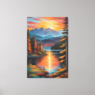 Toile Braises à travers le miroir alpin