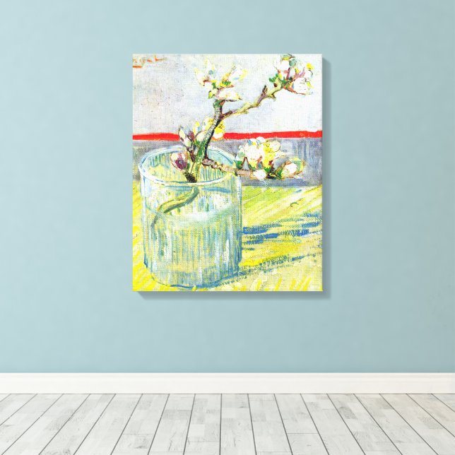 Toile Branche d'amande en fleurs par Vincent van Gogh (Insitu (Plancher de Bois))