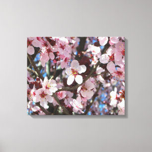 Toile Branche de fleurs roses Printemps Floral