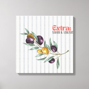 Toile Branche d'olive méditerranéenne vibrante extra vie