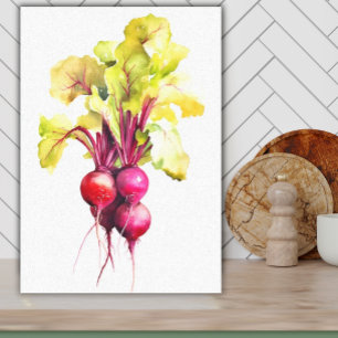 Toile Bright Watercolor Beets Veggie Art pour la cuisine