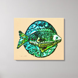 Toile Brillant contemporain Friendly Poisson imprimé art