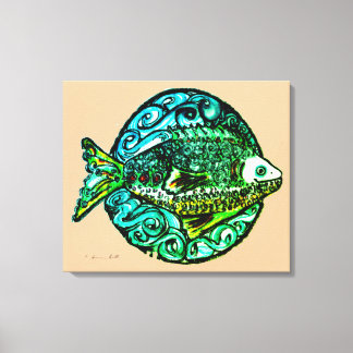 Toile Brillant contemporain Friendly Poisson imprimé art