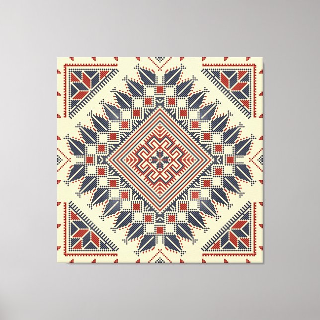 Toile Broderie palestinienne traditionnelle (Recto)