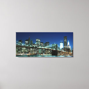 Toile Brooklyn Bridge At Night, New York